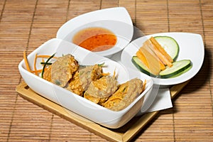 Thai fish cakes with chili sauce