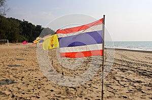 Thai flag on the beach