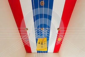 Thai flag in Buddhist temple