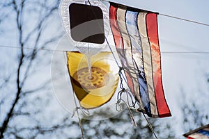 Thai flag,Dhamma flag,Bodhi leaf.