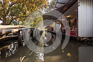 Thai floating market stalls