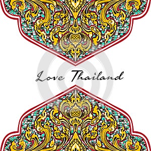 Thai floral yellow and decorative ornament. illustration