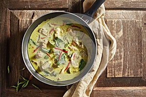 Thai food chicken green curry.