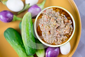 Thai food : Chilli Tamarind Sauce Dip Nam Prig Ma kham