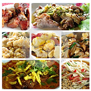 Thai food collage