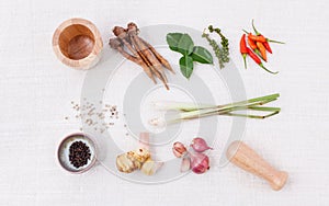 Thai food Cooking ingredients.