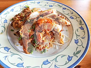 Thai food - crispy fried seafood with vegetables