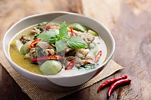 Thai food, Green curry with pork Kang Keaw Wan