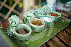 Thai food ingredients in elephant shaped bowls