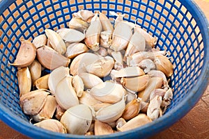 Thai Food Ingredients - Garlic in the Blue Basket