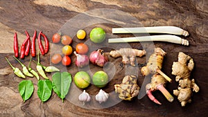 Thai food ingredients, spices and herbs for cooking