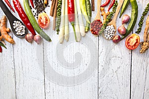 Thai food ingredients, vegetable, spicy taste