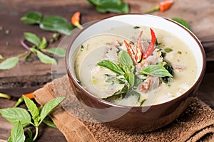 Thai food Kaeng Khiao Wan,Green curry with pork