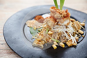 Thai food pad thai fried noodle with shrimp