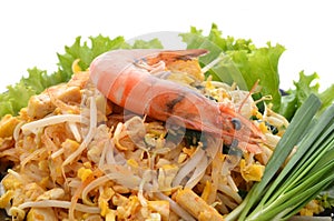 Thai food Pad thai , Stir fry noodles with shrimp in padthai sty photo
