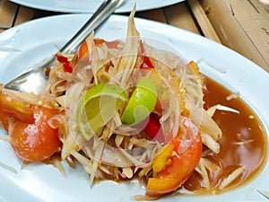 thai food, papaya salad or somtum