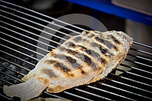 Thai food. Salt-Crusted Grilled Fish.