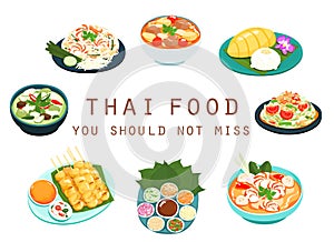 Thai food should not miss illustration