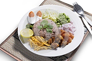 Thai food shrimp paste fried rice, Khao Kluk Kapi