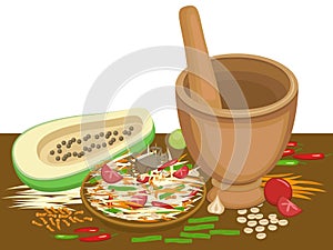 Thai food / Somtum / Papaya Salad