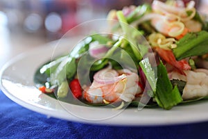 Thai food Spicy Lemongrass Salad with Shrimps