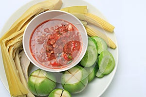 Thai food spicy sauce with shrim paste