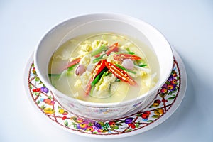 Thai Food,Steamed egg , Egg soup
