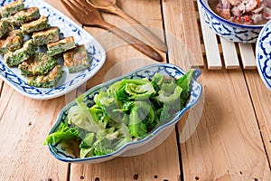 Thai food, Stir fried Cabbage with Oyster sauce , Acacia Pennat