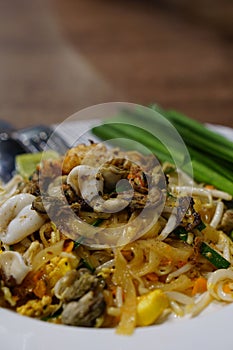 Thai food. Stir-fried Thai noodles.