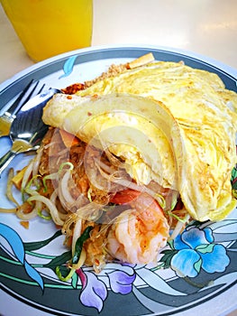 Thai food stir fried vermicelli