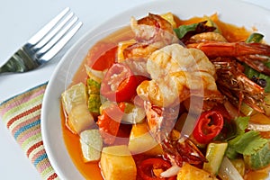 Thai Food,Sweet and Sour Shrimp