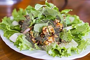 Thai food, Thai Spicy minced pork salad