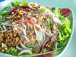 Thai food, yam pla duk foo photo