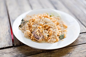 Thai fried rice with seafood