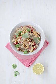 Thai fried rice with wholegrain rice and organic vegetables