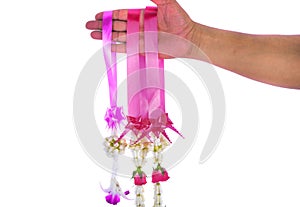 Thai garland colorful flower isolated on white background