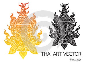 Thai Giant head outline stroke layout