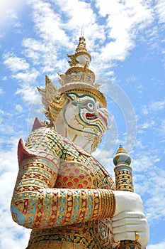 Thai giant in the temple at Cholburi province Thailand