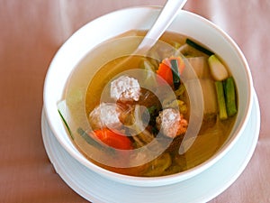 Thai glass noodles is Thailand's noodles soup, Kuay tiew nam sai photo