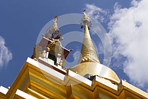 Thai golden pagoda with sky