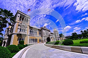 Thai Government Building, Thai Government House Santi Maitri Building, Thai Khu Fah Mansion in Bangkok, Bird on Sky, Thailand