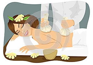 Thai herbal poultice massage