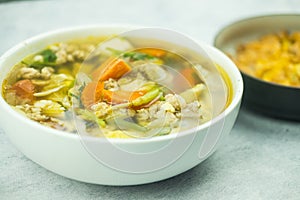 Thai homemade mildly seasoned soup