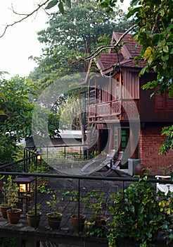 Thai house building architecture & patio
