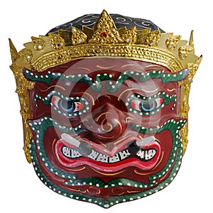 Thai Khon mask Phra Pirap, The Giant Headmaster of performing arts . photo