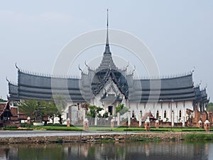 Thai landmark with gray roof