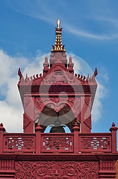 Thai lanna belfry on blue sky