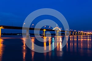 Thai - lao friendship bridge across the mekong river on mukdahan, thailand