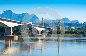 Thai-Lao Friendship Bridge is used to travel across the Mekong River