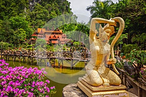 Thai literature golden Goddess of the earth statue